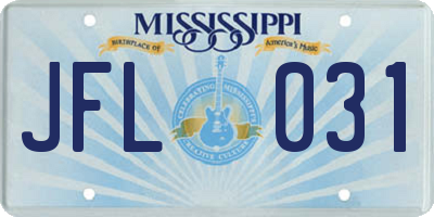MS license plate JFL031