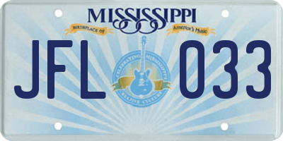 MS license plate JFL033