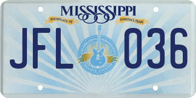 MS license plate JFL036