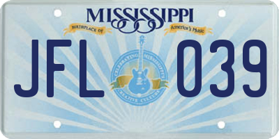 MS license plate JFL039