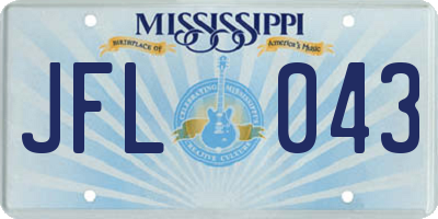 MS license plate JFL043