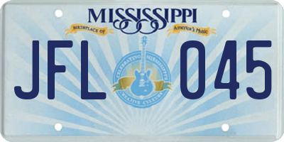 MS license plate JFL045