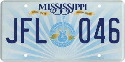 MS license plate JFL046