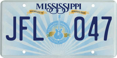 MS license plate JFL047