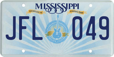 MS license plate JFL049