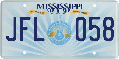 MS license plate JFL058