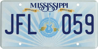 MS license plate JFL059
