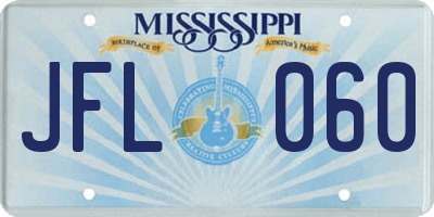 MS license plate JFL060