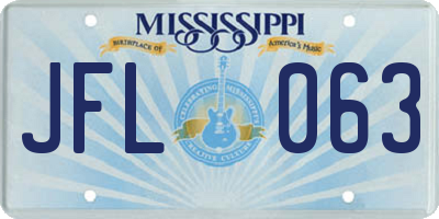 MS license plate JFL063