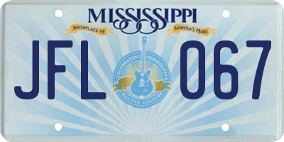 MS license plate JFL067