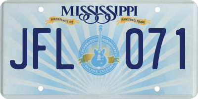 MS license plate JFL071