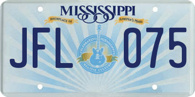 MS license plate JFL075