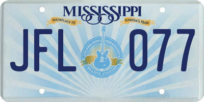 MS license plate JFL077