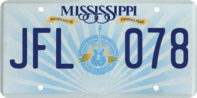 MS license plate JFL078