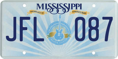 MS license plate JFL087