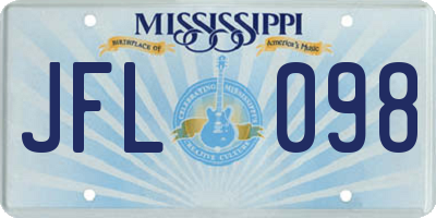 MS license plate JFL098