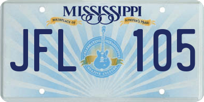 MS license plate JFL105