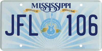 MS license plate JFL106