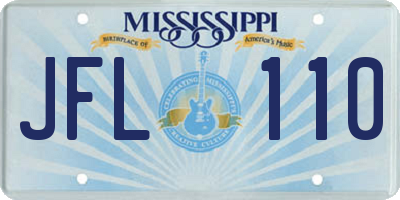 MS license plate JFL110