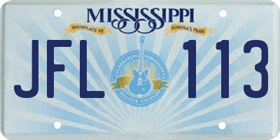 MS license plate JFL113