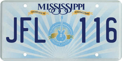 MS license plate JFL116