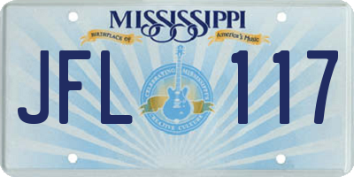 MS license plate JFL117