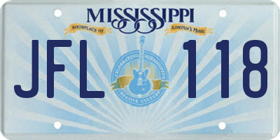 MS license plate JFL118