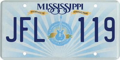 MS license plate JFL119