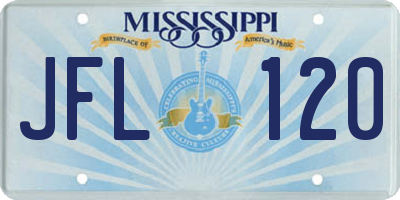 MS license plate JFL120