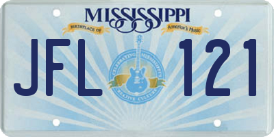 MS license plate JFL121