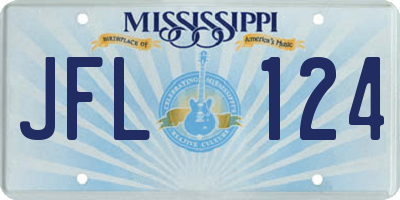 MS license plate JFL124