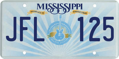 MS license plate JFL125