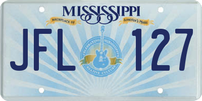 MS license plate JFL127