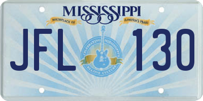 MS license plate JFL130
