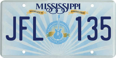 MS license plate JFL135
