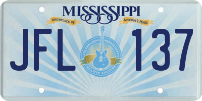 MS license plate JFL137