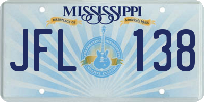 MS license plate JFL138