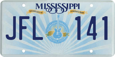 MS license plate JFL141