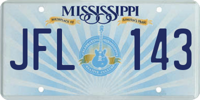 MS license plate JFL143
