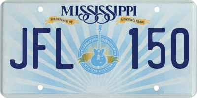 MS license plate JFL150