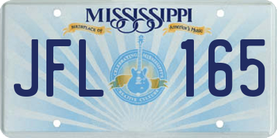 MS license plate JFL165
