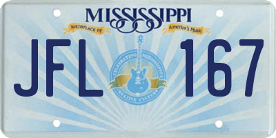 MS license plate JFL167