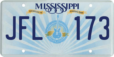 MS license plate JFL173