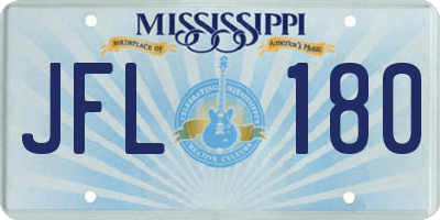 MS license plate JFL180