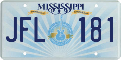 MS license plate JFL181