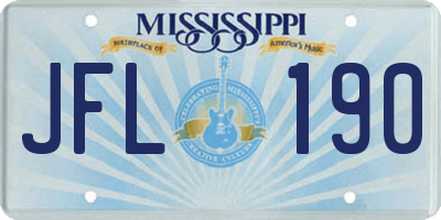 MS license plate JFL190