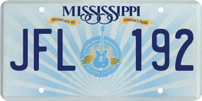 MS license plate JFL192