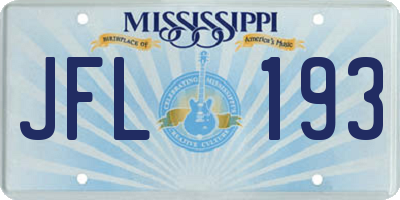 MS license plate JFL193