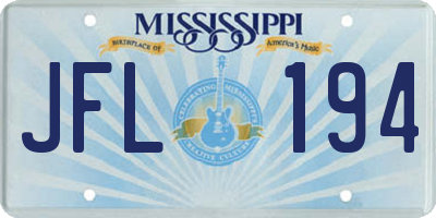 MS license plate JFL194