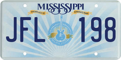 MS license plate JFL198